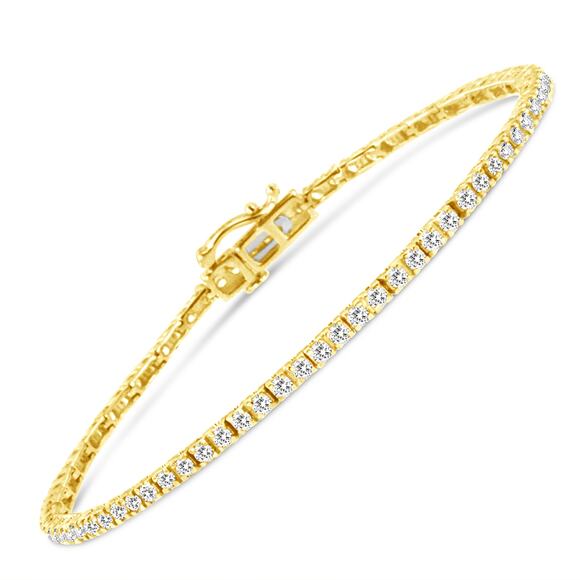 Haus of Brilliance 14K Yellow Gold Plated 2.0 Cttw Diamond Tennis Bracelet - Picture 1 of 7